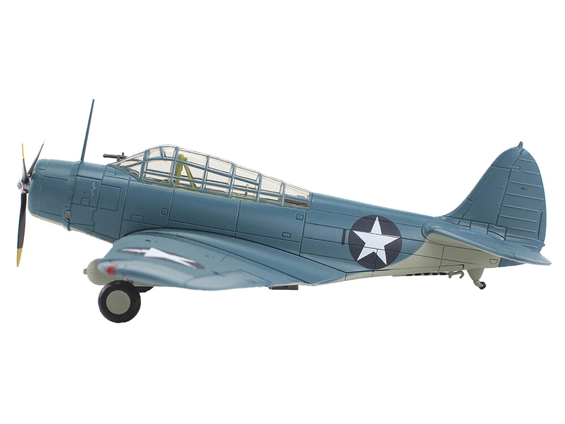 Douglas TBD-1 Devastator Bomber Aircraft "Battle of Midway Lt Cdr EE Lindsey VT-6 USS Enterprise" (1942) United States Navy "SkyMax Models" Series 1/72 Diecast Model by Hobby Master-1