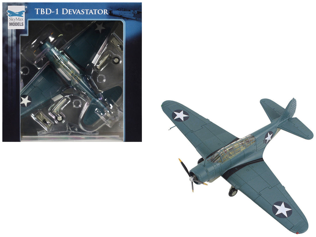 Douglas TBD-1 Devastator Bomber Aircraft "Battle of Midway Lt Cdr EE Lindsey VT-6 USS Enterprise" (1942) United States Navy "SkyMax Models" Series 1/72 Diecast Model by Hobby Master-4