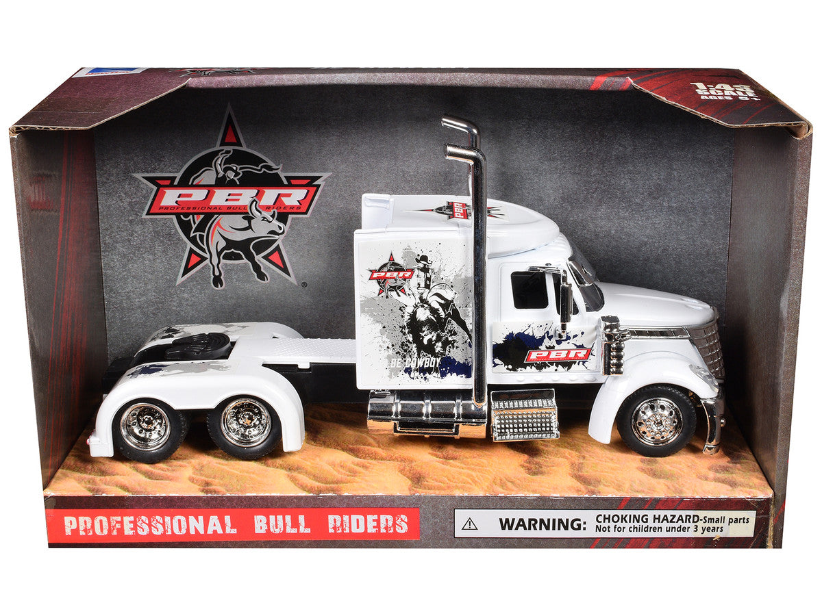 International Lonestar Truck Tractor White "PBR Professional Bull Riders" 1/43 Diecast Model by New Ray-1