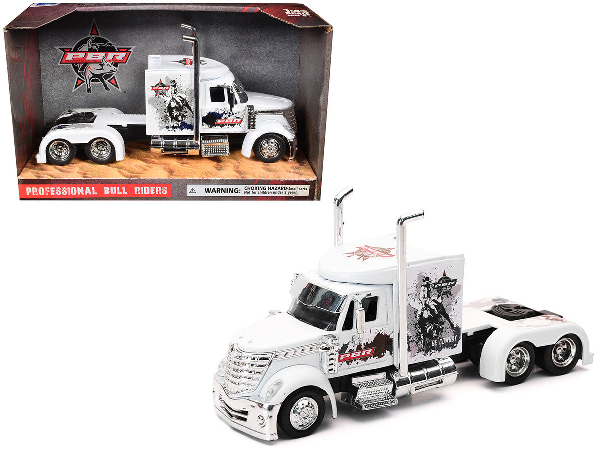 International Lonestar Truck Tractor White "PBR Professional Bull Riders" 1/43 Diecast Model by New Ray-2