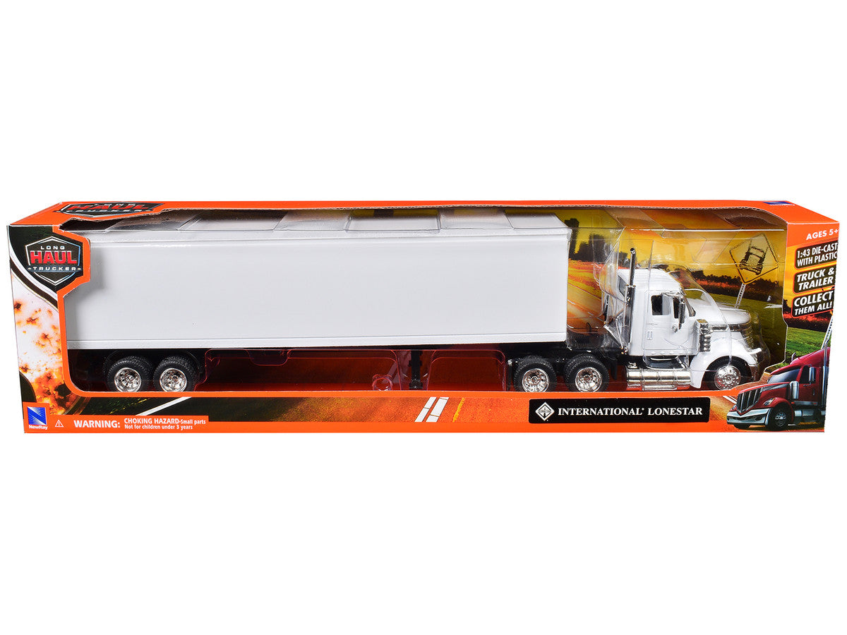 International LoneStar Truck with Dry Goods Trailer White "Long Haul Truckers" Series 1/43 Diecast Model by New Ray-1