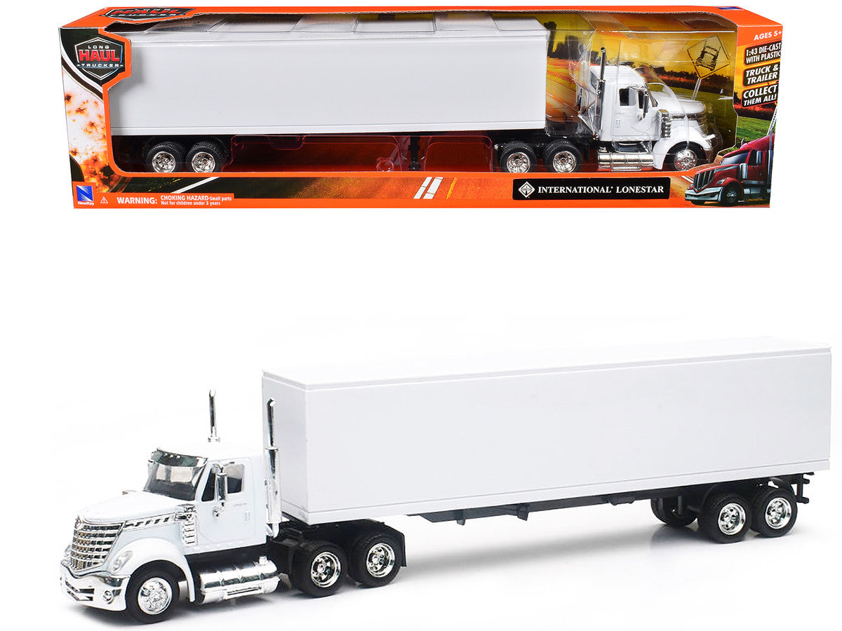 International LoneStar Truck with Dry Goods Trailer White "Long Haul Truckers" Series 1/43 Diecast Model by New Ray-2