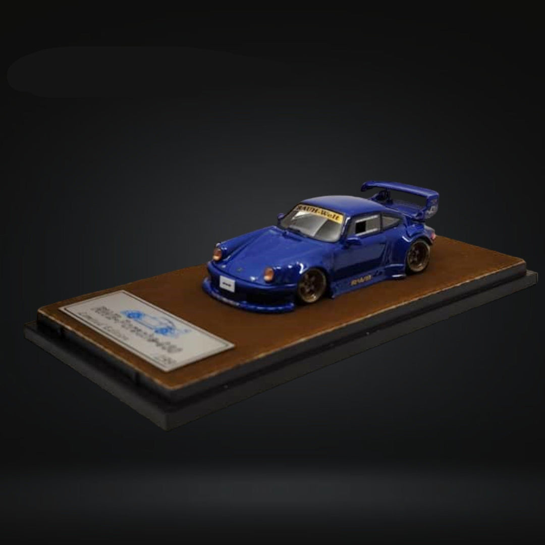 Porsche RWB 930 GT Wing in Blue Resin Model 1:64 by QIDIAN