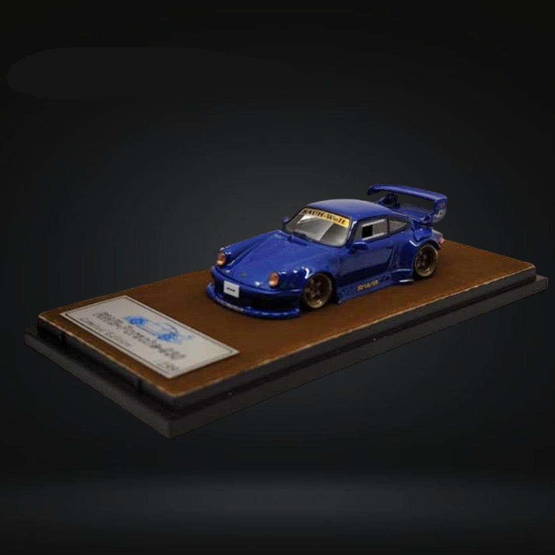 Porsche RWB 930 GT Wing in Blue Resin Model 1:64 by QIDIAN