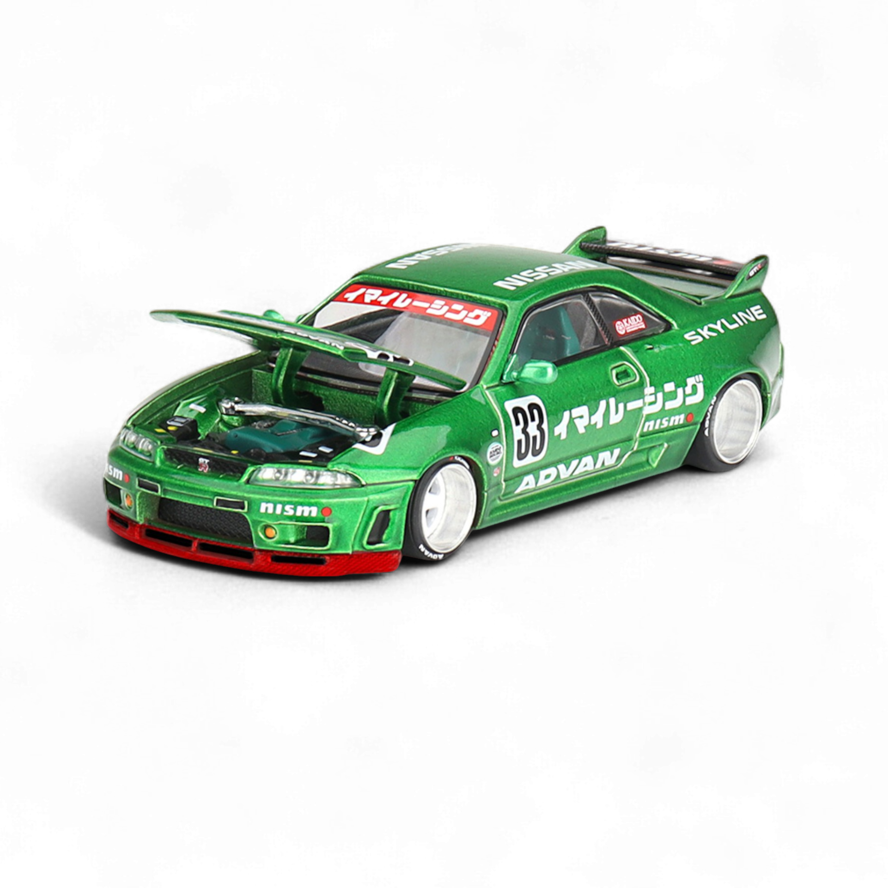 Nissan Skyline GT-R R33 IMAI RACING V1 Green 1:64 KHMG150 by Mini GT x Kaido House 