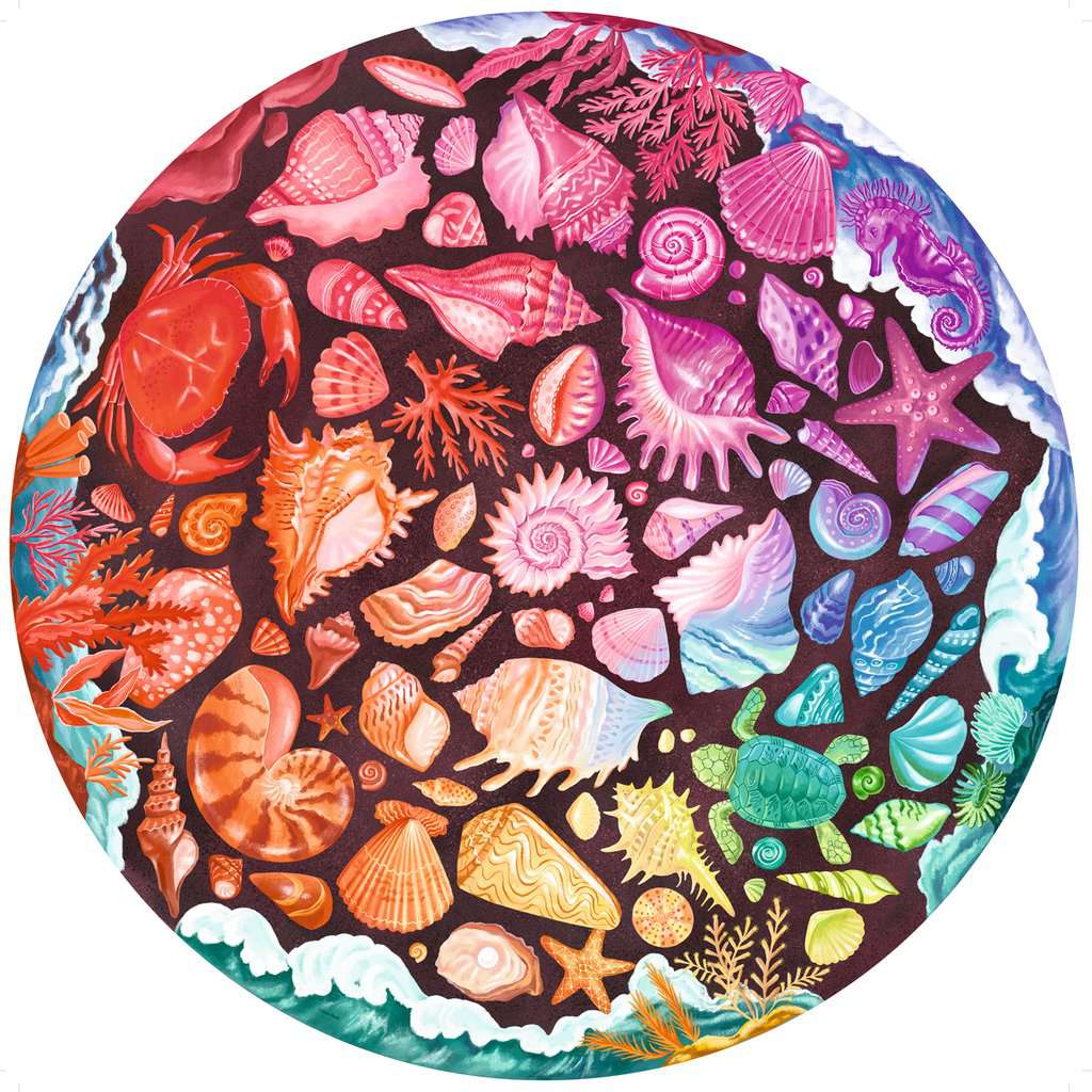 Seashells "Circle of Colors" 500 Piece Round Jigsaw Puzzle Ravensburger 2