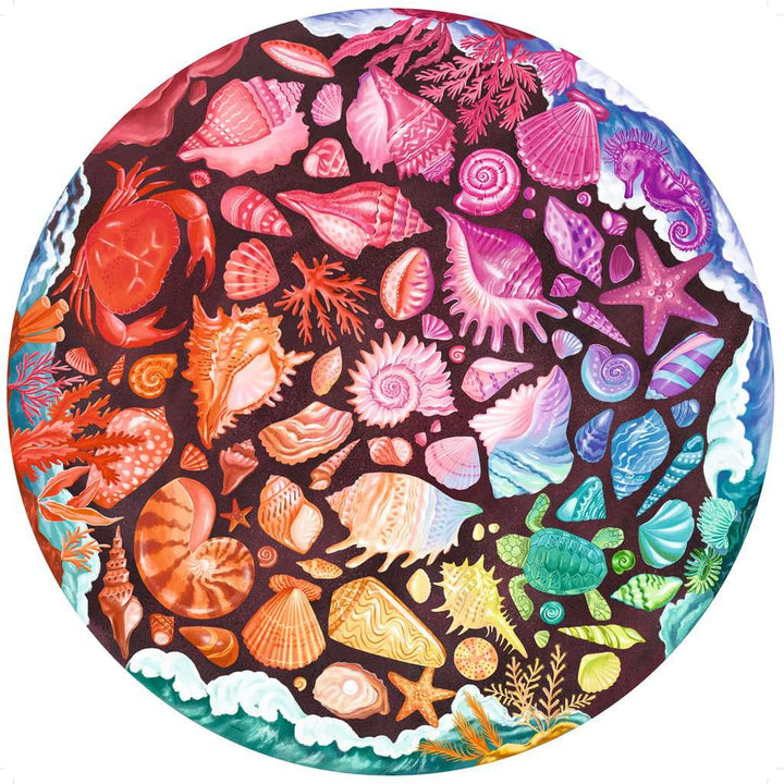 Seashells "Circle of Colors" 500 Piece Round Jigsaw Puzzle Ravensburger 2