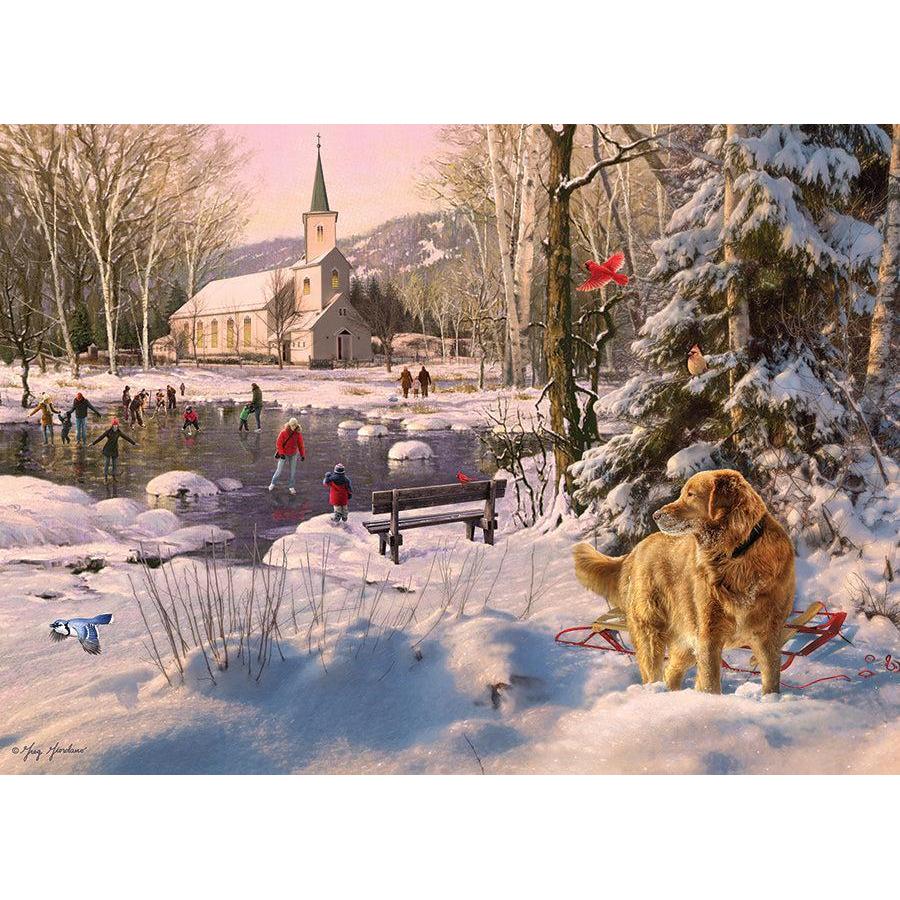 Cobble Hill Skating Party 1000 Piece Jigsaw Puzzle discontinued large box edition 2