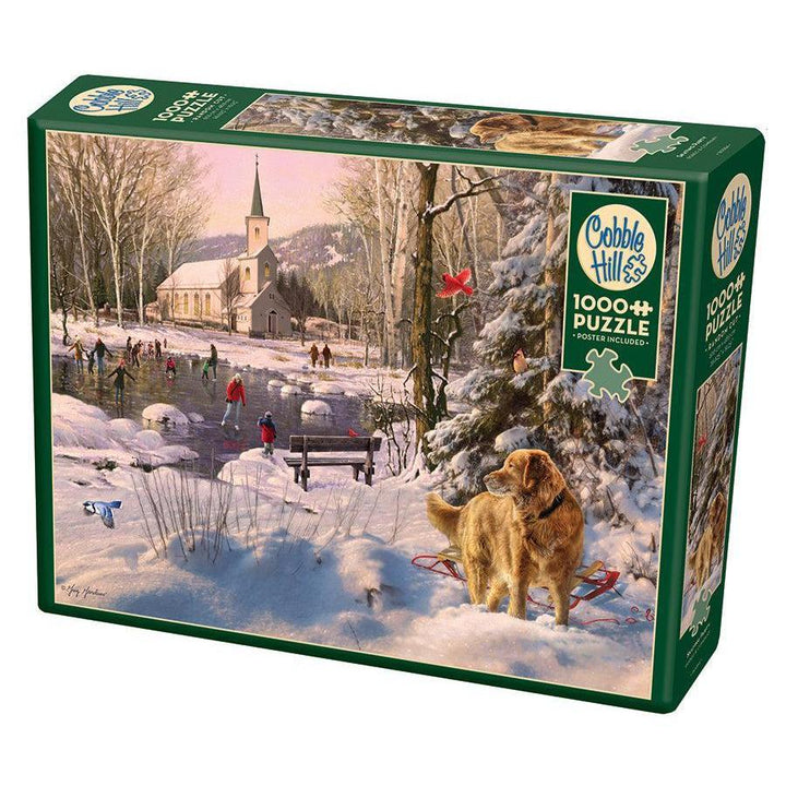 Cobble Hill Skating Party 1000 Piece Jigsaw Puzzle discontinued large box edition