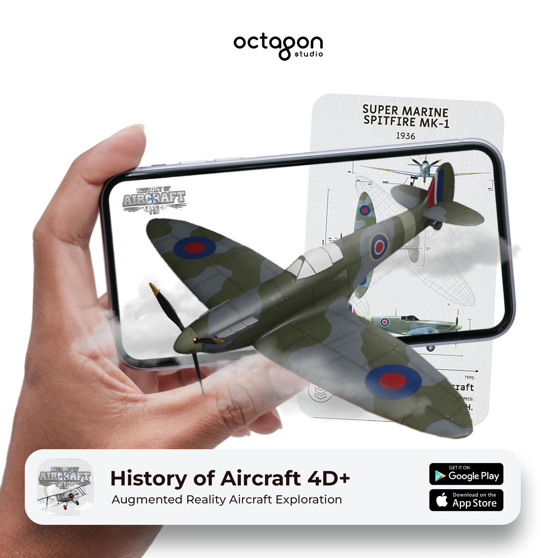 Aircraft 4D+ Augmented Reality Cards 3