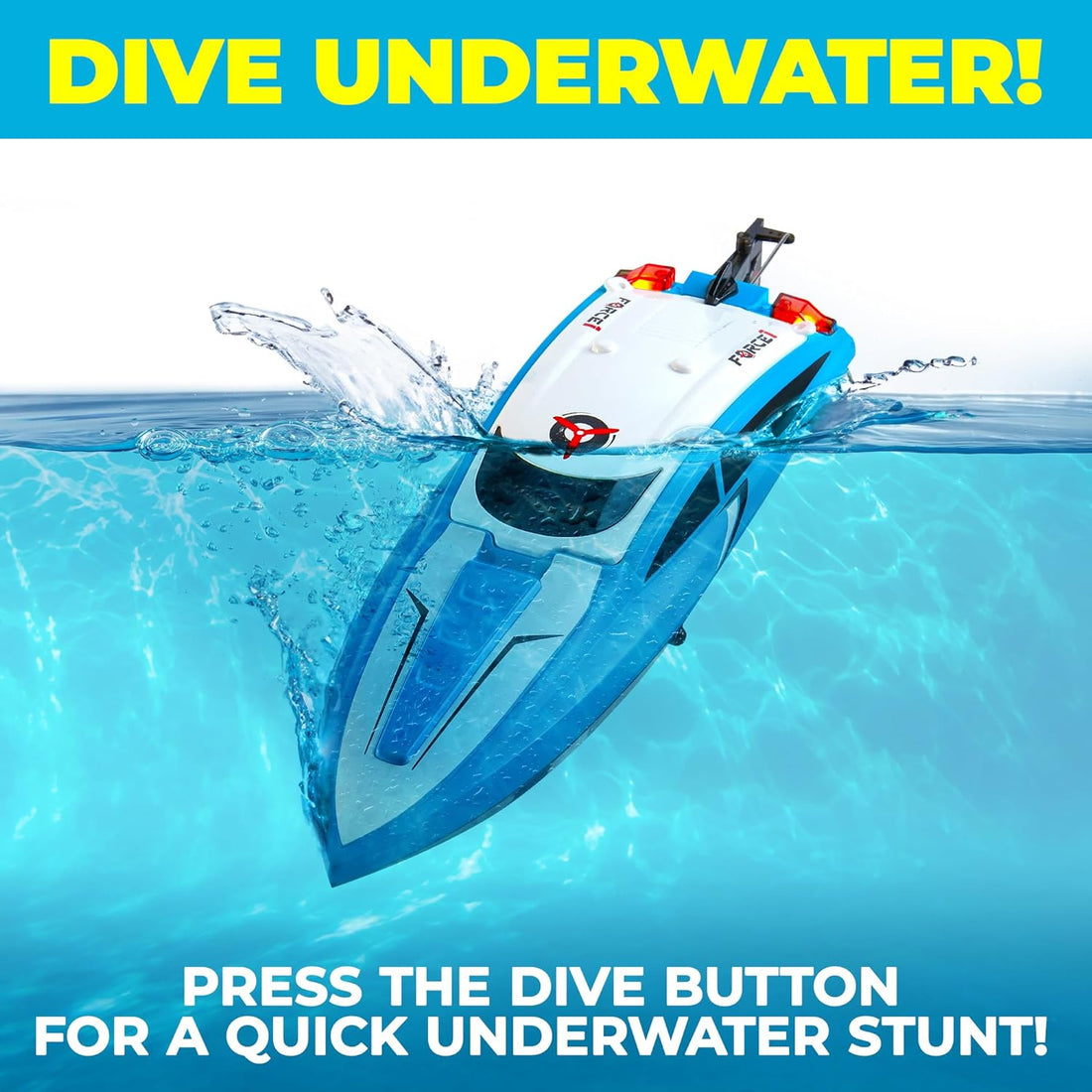 Velocity Remote Control (RC) Boat, Small - Blue 3