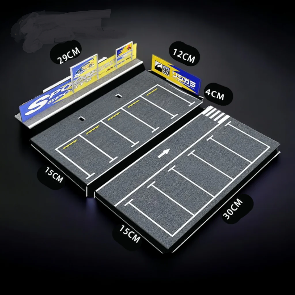Parking Lot Scene SPOON Style 1:64 by MoreArt Angle View