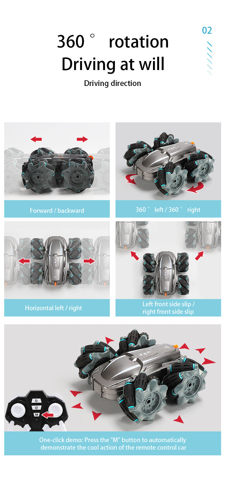 Stunt Double-sided Remote Control Car-4