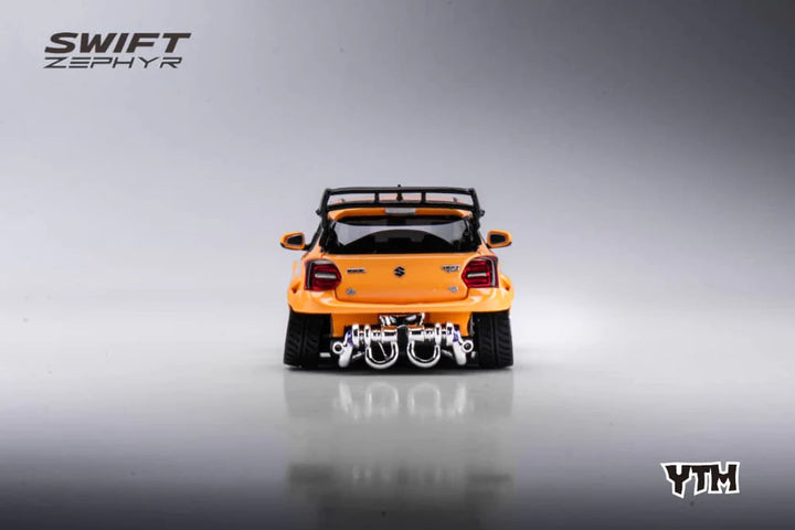 Suzuki Swift 3rd Gen Zephyr Modified Version Rear Engine Concept 1:64 Scale Resin Model by YTM in Orange Rear View