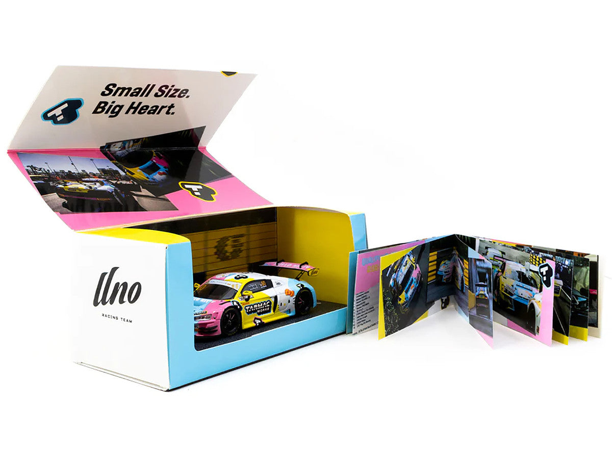 Audi R8 LMS GT3 Evo II #50 Adderly Fong "Macau GP Cup - Hello Kitty 50th Anniversary" "FIA GT World Cup" (2023) with Cards "Hobby43" Series 1/43 Diecast Model Car by Tarmac Works-3