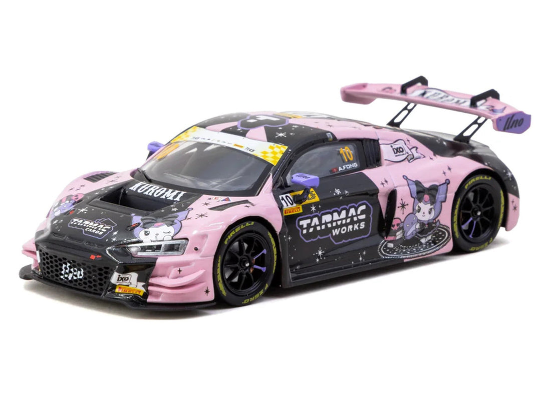 Audi R8 LMS GT3 evo II #10 Adderly Fong "Uno Racing Team - Kuromi" "Macau GT Cup - FIA GT World Cup" (2024) with A4 Poster "Hobby43" Series 1/43 Diecast Model Car by Tarmac Works