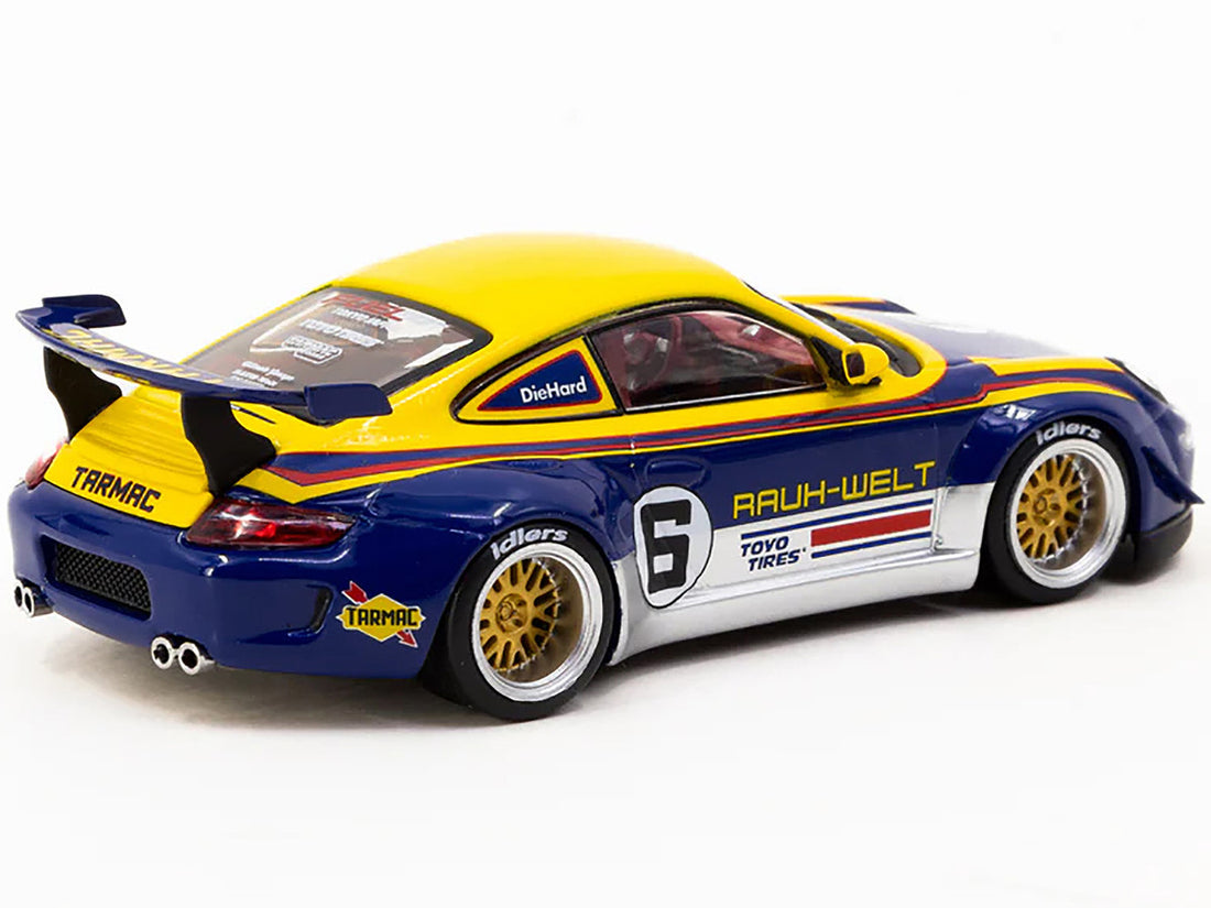 RWB 997 #6 Blue Metallic and Yellow with Graphics "FuelFest Tokyo 2023" "Hobby43" Series 1/43 Diecast Model Car by Tarmac Works-2