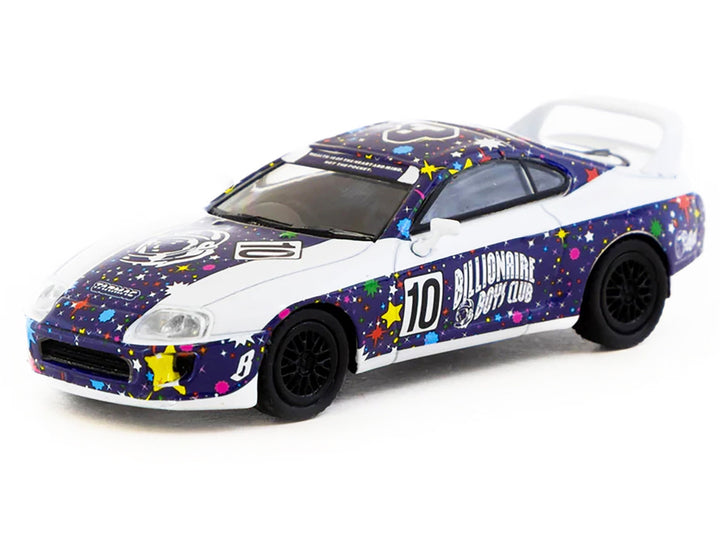 Toyota Supra RHD (Right Hand Drive) #10 "Billionaire Boys Club" Purple and White with Graphics "Hobby64" Series 1/64 Diecast Model Car by Tarmac Works-1