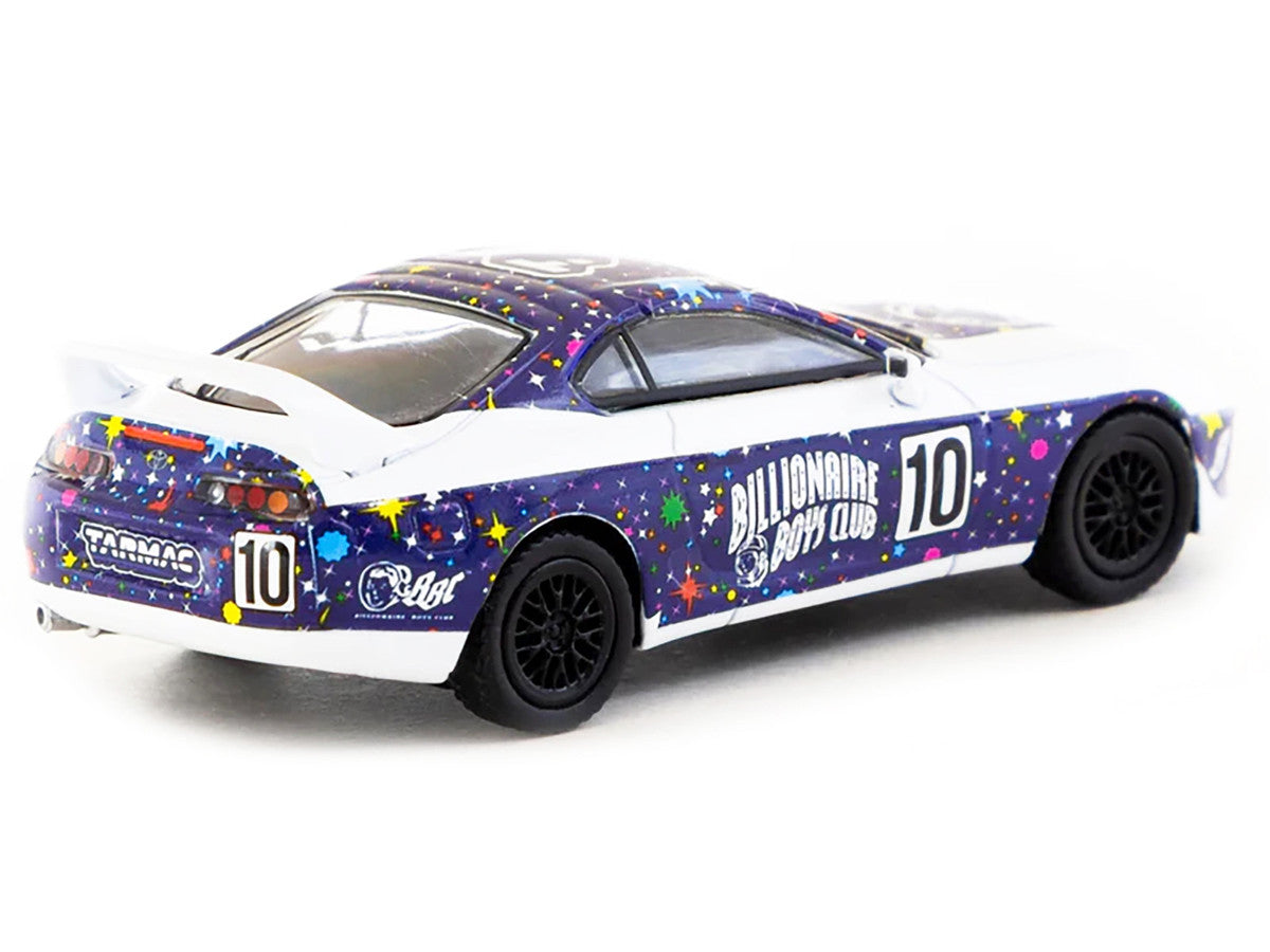 Toyota Supra RHD (Right Hand Drive) #10 "Billionaire Boys Club" Purple and White with Graphics "Hobby64" Series 1/64 Diecast Model Car by Tarmac Works-2