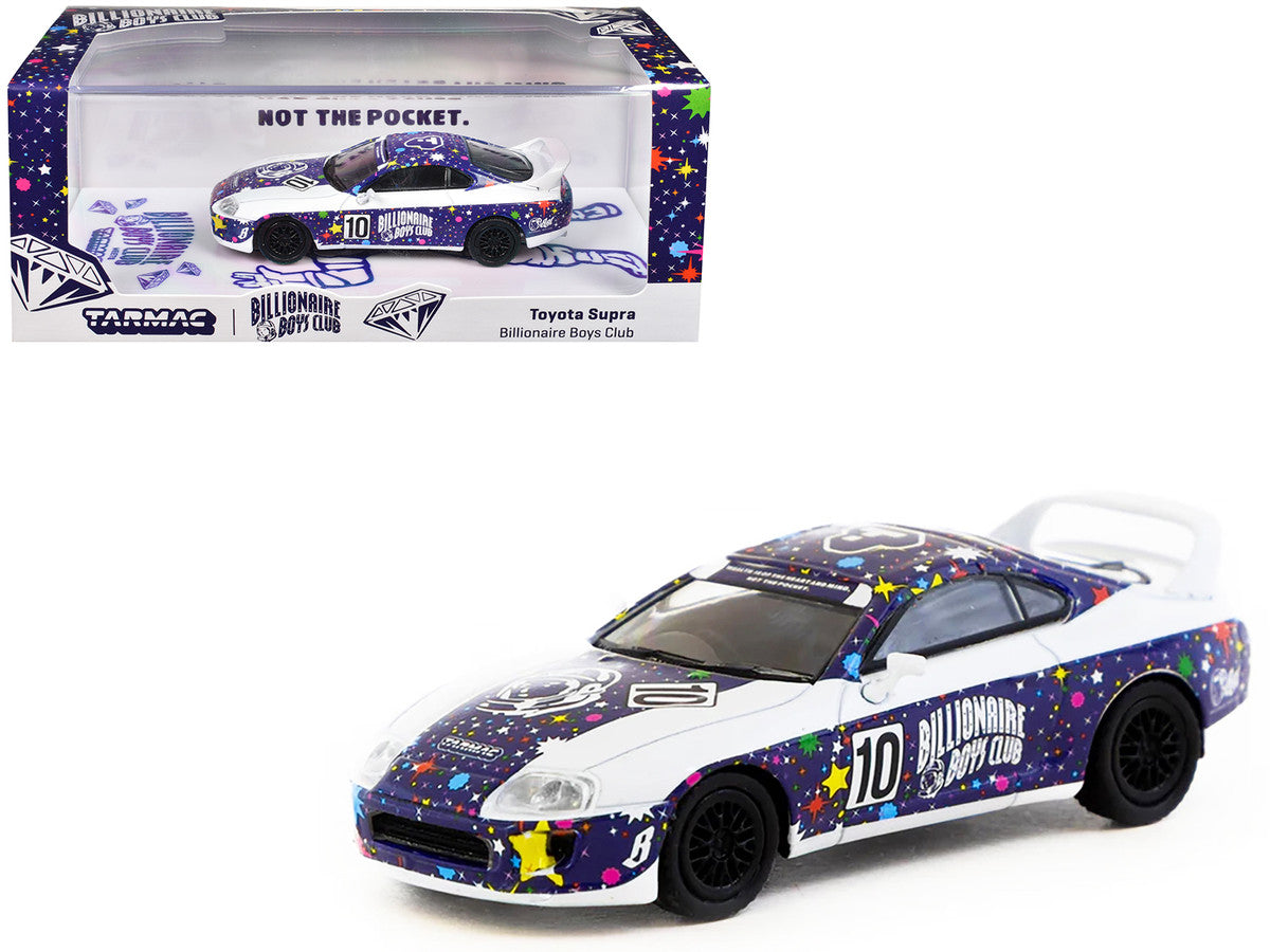 Toyota Supra RHD (Right Hand Drive) #10 "Billionaire Boys Club" Purple and White with Graphics "Hobby64" Series 1/64 Diecast Model Car by Tarmac Works-0