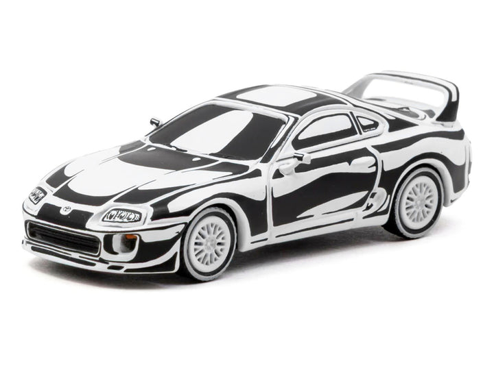 Tarmac Works Toyota Supra Designed by Joshua Vides 1/64 Hobby64 diecast car side view.