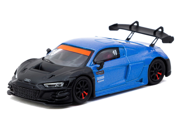 Audi R8 LMS GT3 evo II #10 "Tarmac Works 10th Anniversary" Blue Metallic and Matt Black "Hobby64" Series 1/64 Diecast Model Car by Tarmac Works 2