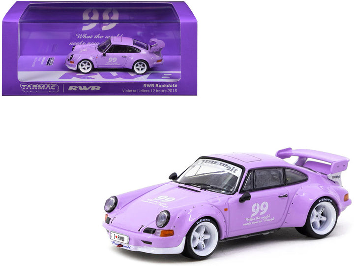 RWB Backdate #99 Violetta Purple "Idlers 12 hours" (2016) "Hobby64" Series 1/64 Diecast Model Car by Tarmac Works-0