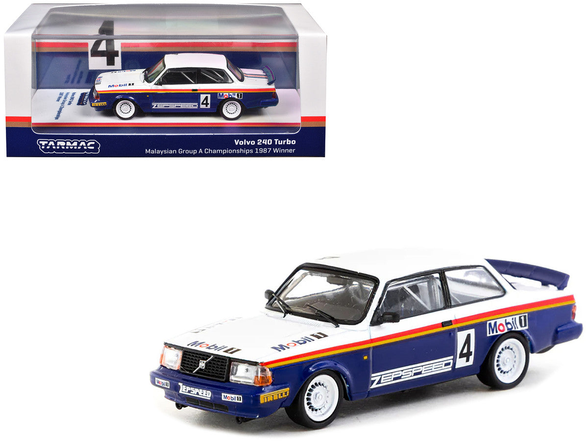 Volvo 240 Turbo #4 Per-Gunnar Andersson Winner "Malaysian Group A Championships" (1987) "Hobby64" Series 1/64 Diecast Model Car by Tarmac Works-0