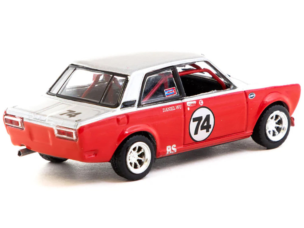 Datsun 510 #74 Daniel Wu "Trans-Am B-Sedan 2.5 Challenge" (2023) Silver and Red "Hobby64" Series 1/64 Diecast Model Car by Tarmac Works-0