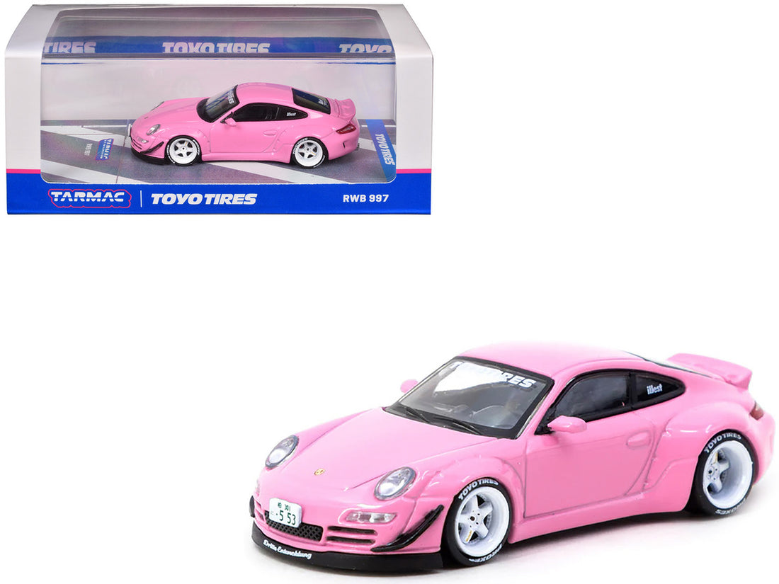 RWB 997 "Toyo Tires" Pink "Hobby64" Series 1/64 Diecast Model by Tarmac Works-0