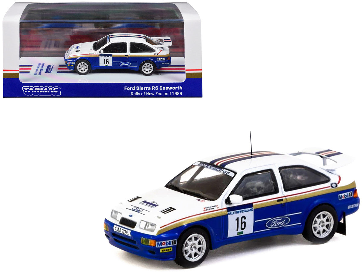 Ford Sierra RS Cosworth #16 Saeed Al-Hajri - Steve Bond "Rally of New Zealand" (1989) "Hobby64" Series 1/64 Diecast Model Car by Tarmac Works-2