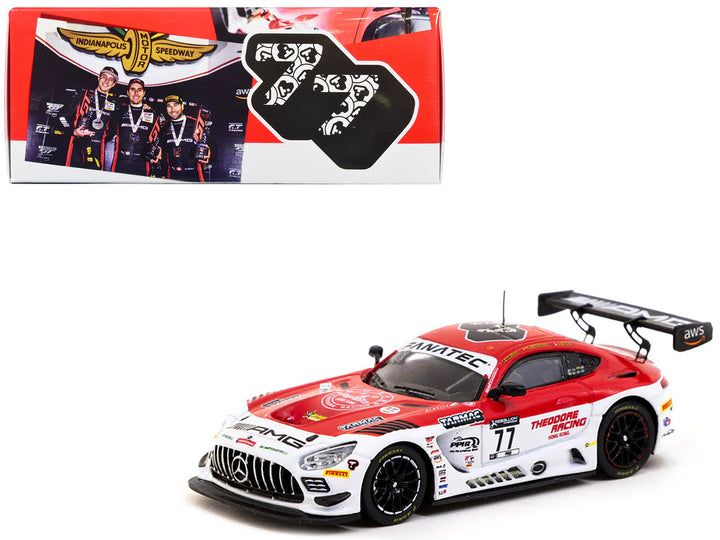 Mercedes-AMG GT3 #77 Daniel Juncadella - Raffaele Marciello - Daniel Morad "Craft-Bamboo Racing" Winner "Indianapolis 8 Hours" (2022) "Hobby64" Series 1/64 Diecast Model Car by Tarmac Works-0