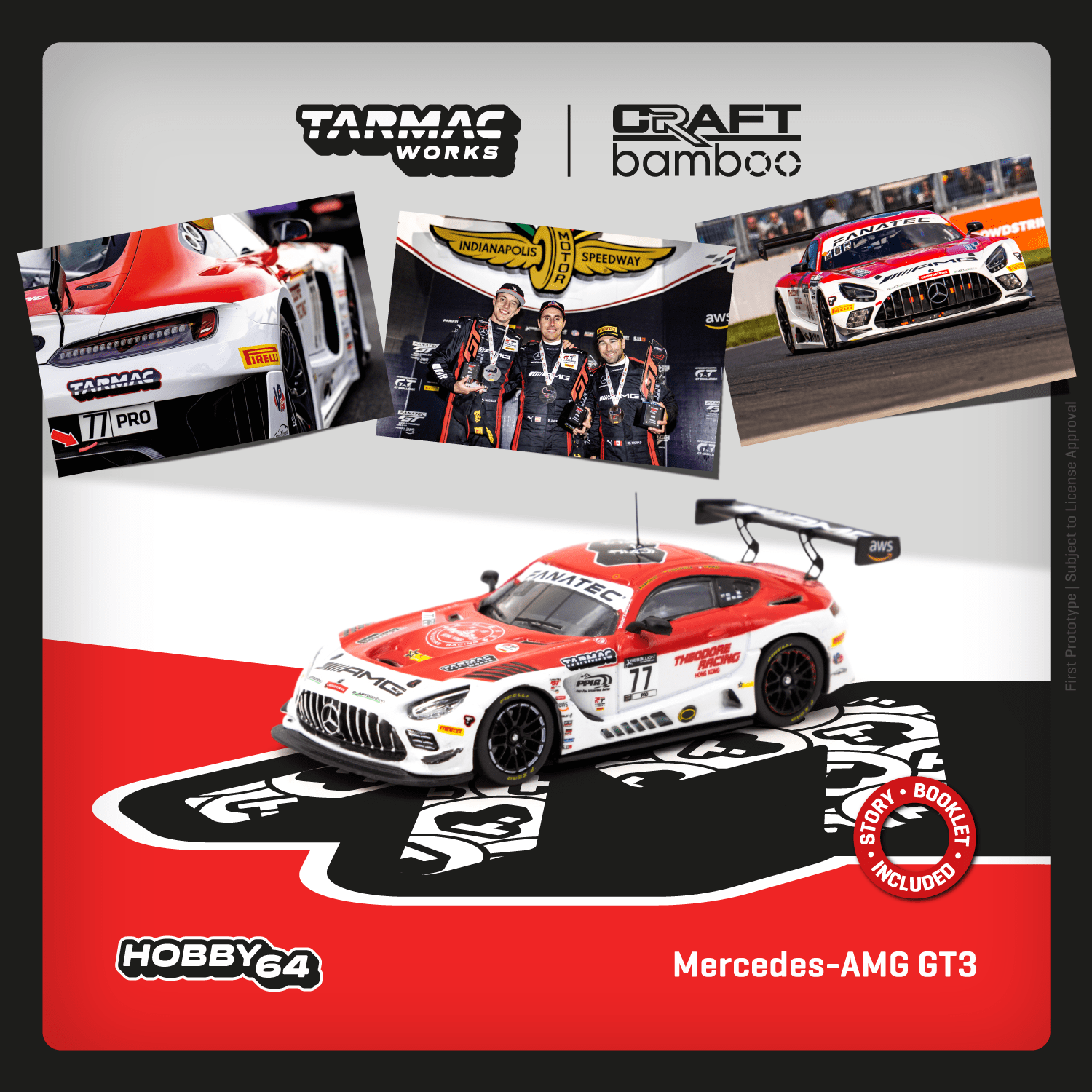 Mercedes AMG GT3 Indianapolis 8h 2022 Winner 1:64 T64-062-22IND77 by Tarmac Works 4