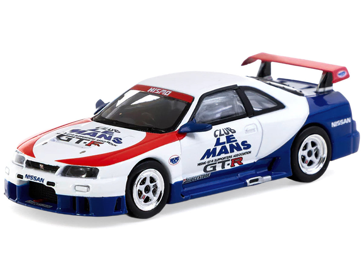 Nissan Nismo GT-R LM RHD (Right Hand Drive) "1995 Launch Version" White with Red and Blue Accents "Hobby64" Series 1/64 Diecast Model Car by Tarmac Works-1