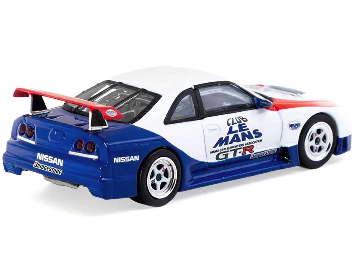 Nissan Nismo GT-R LM RHD (Right Hand Drive) "1995 Launch Version" White with Red and Blue Accents "Hobby64" Series 1/64 Diecast Model Car by Tarmac Works-2
