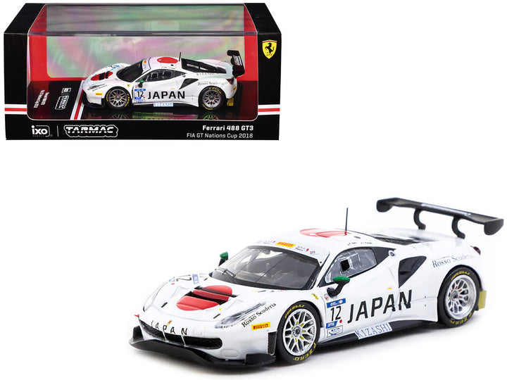 Ferrari 488 GT3 #12 Tamotsu Kondo - Ken Seto "Team Japan" "FIA GT Nations Cup" (2018) "Hobby64" Series 1/64 Diecast Model Car by Tarmac Works-0