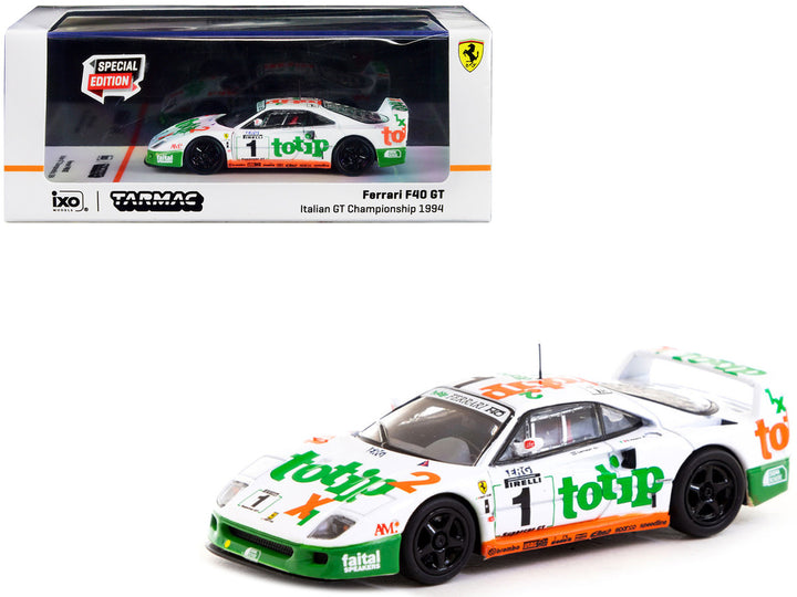 Ferrari F40 GT #1 Federico D'Amore - Oscar Larrauri "Italian GT Championship" (1994) "Hobby64" Series 1/64 Diecast Model Car by Tarmac Works-0