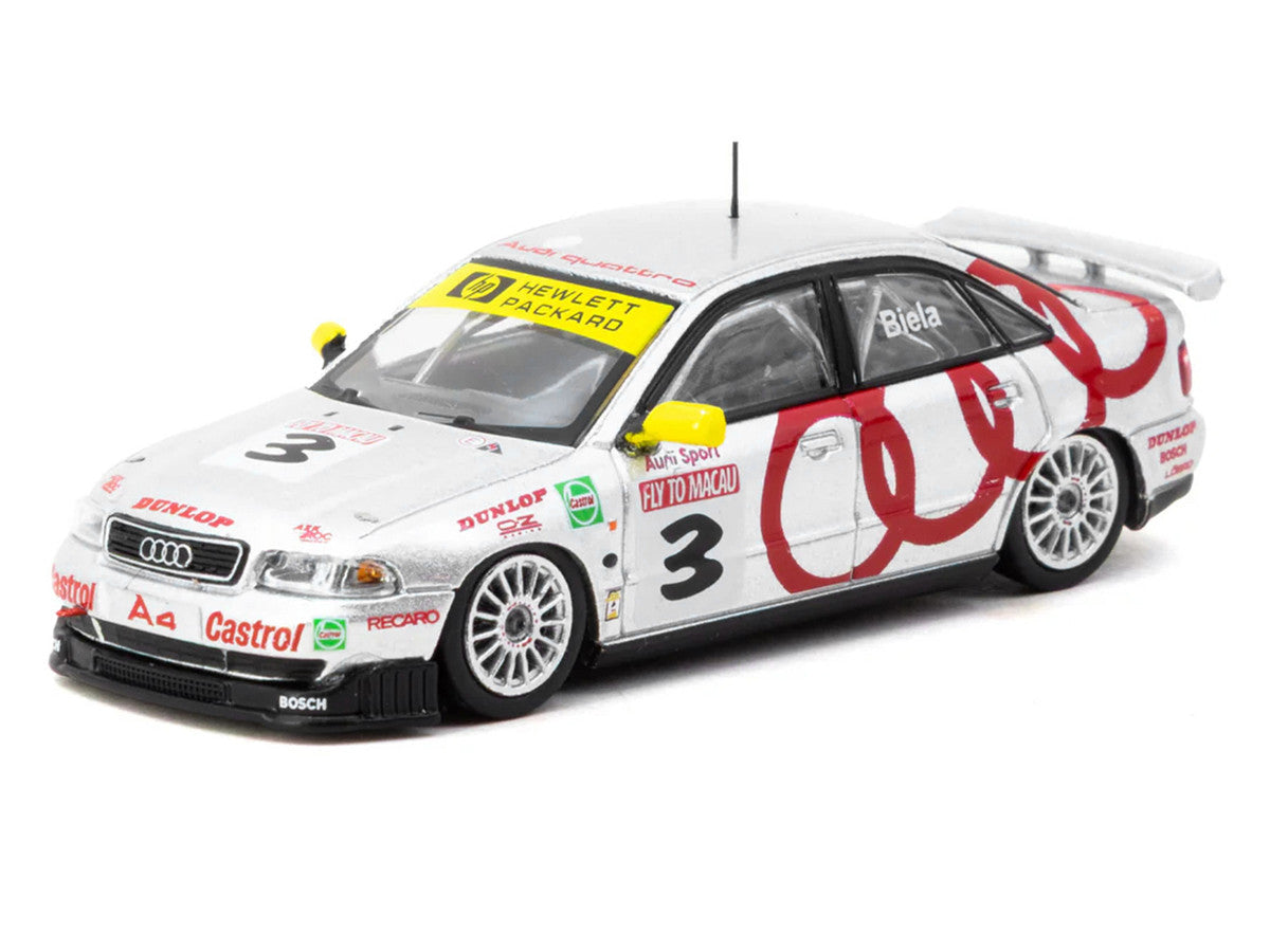 Audi A4 Quattro #3 Frank Biela Winner "Macau Guia Race" (1996) "Hobby64" Series 1/64 Diecast Model Car by Tarmac Works
