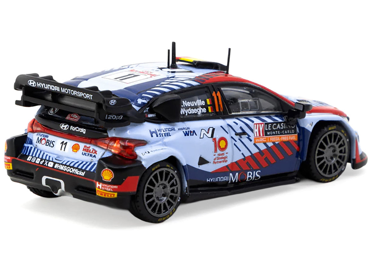 Hyundai i20 N Rally1 Hybrid #11 Thierry Neuville - Martijn Wydaeghe Winner "Rallye Monte-Carlo" (2024) "Hobby64" Series 1/64 Diecast Model by Tarmac Works-2