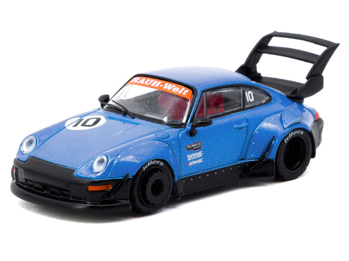 RWB 993 RHD (Right Hand Drive) #10 "Tarmac Works 10th Anniversary" Blue Metallic "Hobby64" Series 1/64 Diecast Model Car by Tarmac Works 2