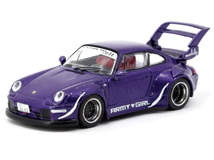 RWB 993 "Army Girl" Purple Metallic "Hobby64" Series 1/64 Diecast Model Car by Tarmac Works 2