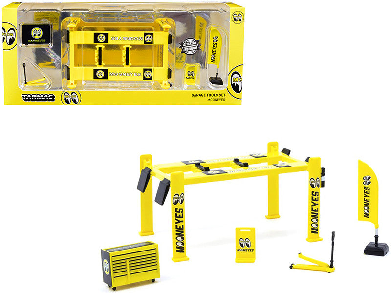 "Mooneyes" Garage Tools Set of 5 pieces with Stickers for 1/64 Model Cars by Tarmac Works-0