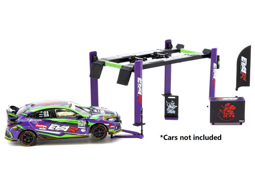 EVA Racing Garage Tools Set of 5 pieces with Stickers "Parts64" Series for 1/64 Model Cars by Tarmac Works 3