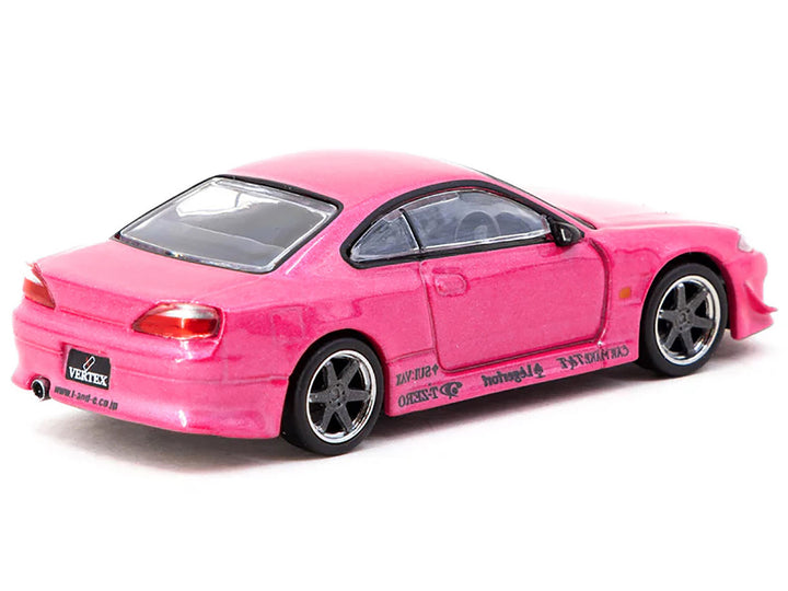 Nissan Silvia (S15) Vertex RHD (Right Hand Drive) Pink Metallic "Global64" Series 1/64 Diecast Model by Tarmac Works-0