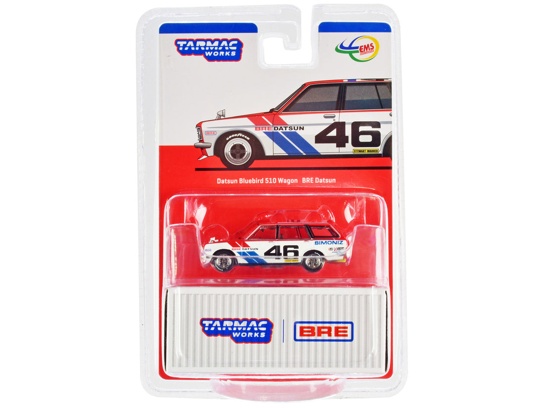 Datsun Bluebird 510 Wagon #46 Red and White "BRE (Brock Racing Enterprises)" "Global64" Series 1/64 Diecast Model Car by Tarmac Works-0