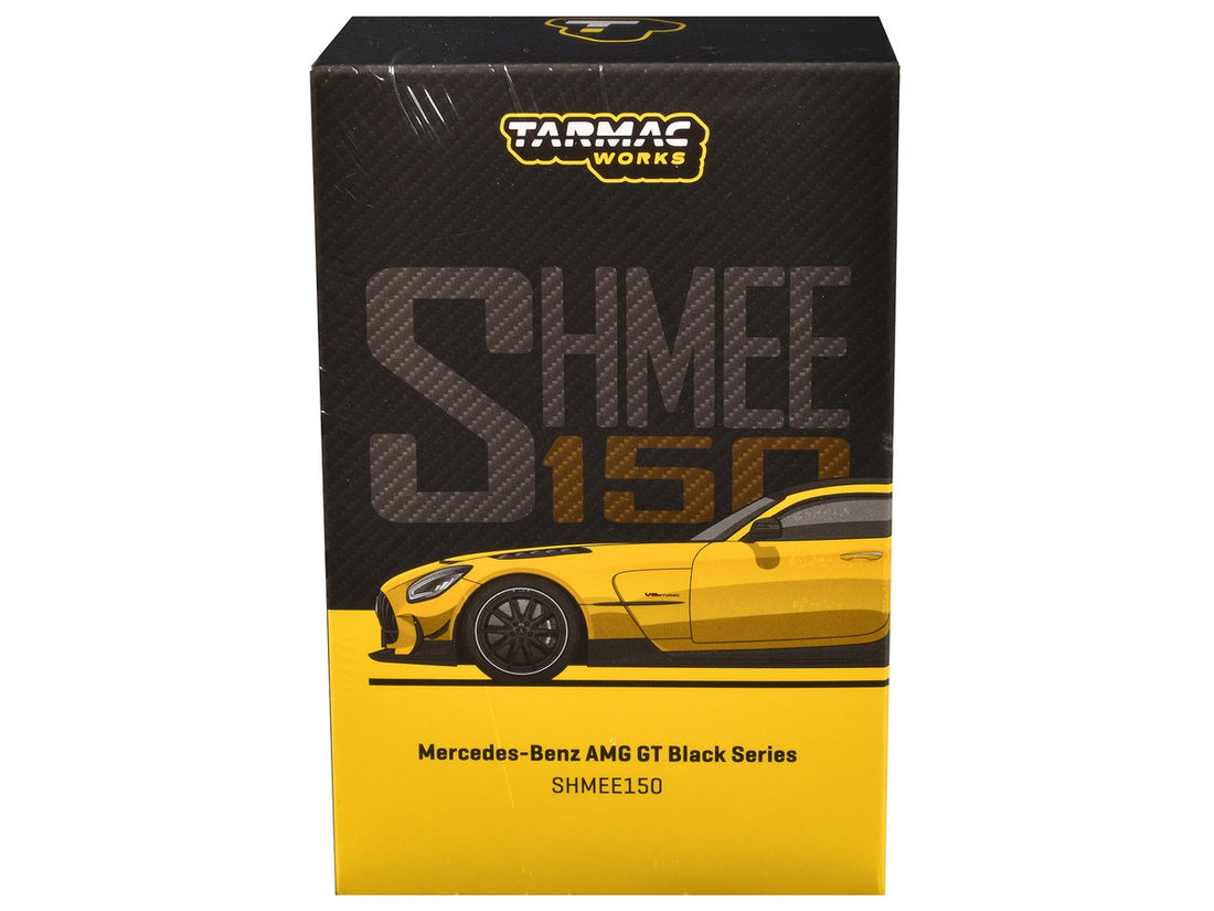 Mercedes-Benz AMG GT Black Series "SHMEE150" Yellow with Black Stripes and Top "Global64" Series 1/64 Diecast Model by Tarmac Works-2