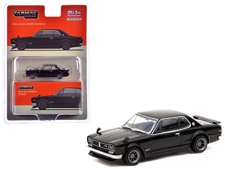 Nissan Skyline 2000GT-R (KPGC10) RHD (Right Hand Drive) Black "Global64" Series 1/64 Diecast Model by Tarmac Works-0