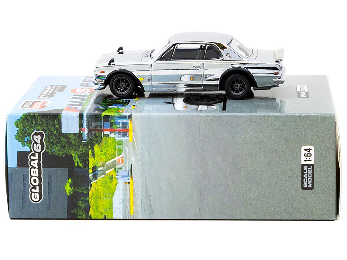 Nissan Skyline HT 2000GT-R RHD (Right Hand Drive) Silver Chrome "Japan Special Edition" "Global64" Series 1/64 Diecast Model Car by Tarmac Works-1