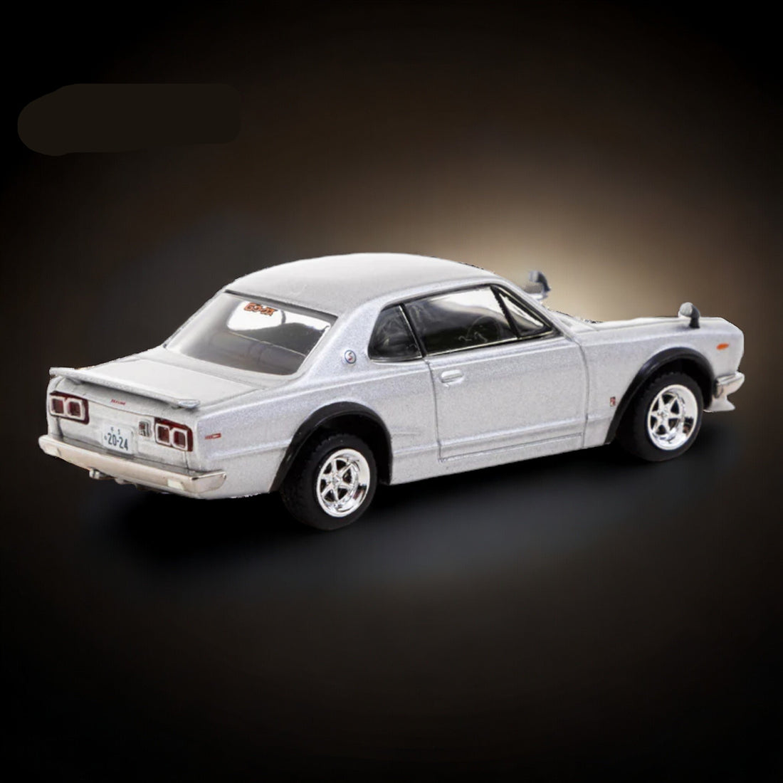 Nissan Skyline 2000 GT-R in Silver T64G-043-SL 1:64 by Tarmac Works Global64 Rear Angled View