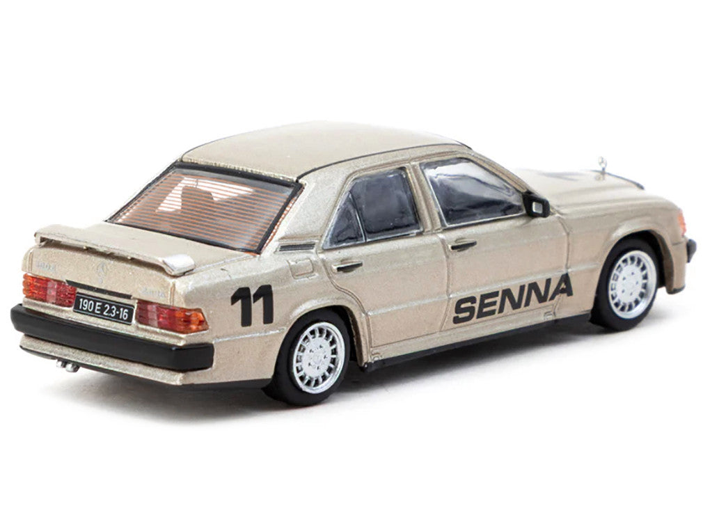 Mercedes-Benz 190 E 2.3-16 #11 Ayrton Senna Winner "Race of Champions" (1984) "Global64" Series 1/64 Diecast Model by Tarmac Works-1